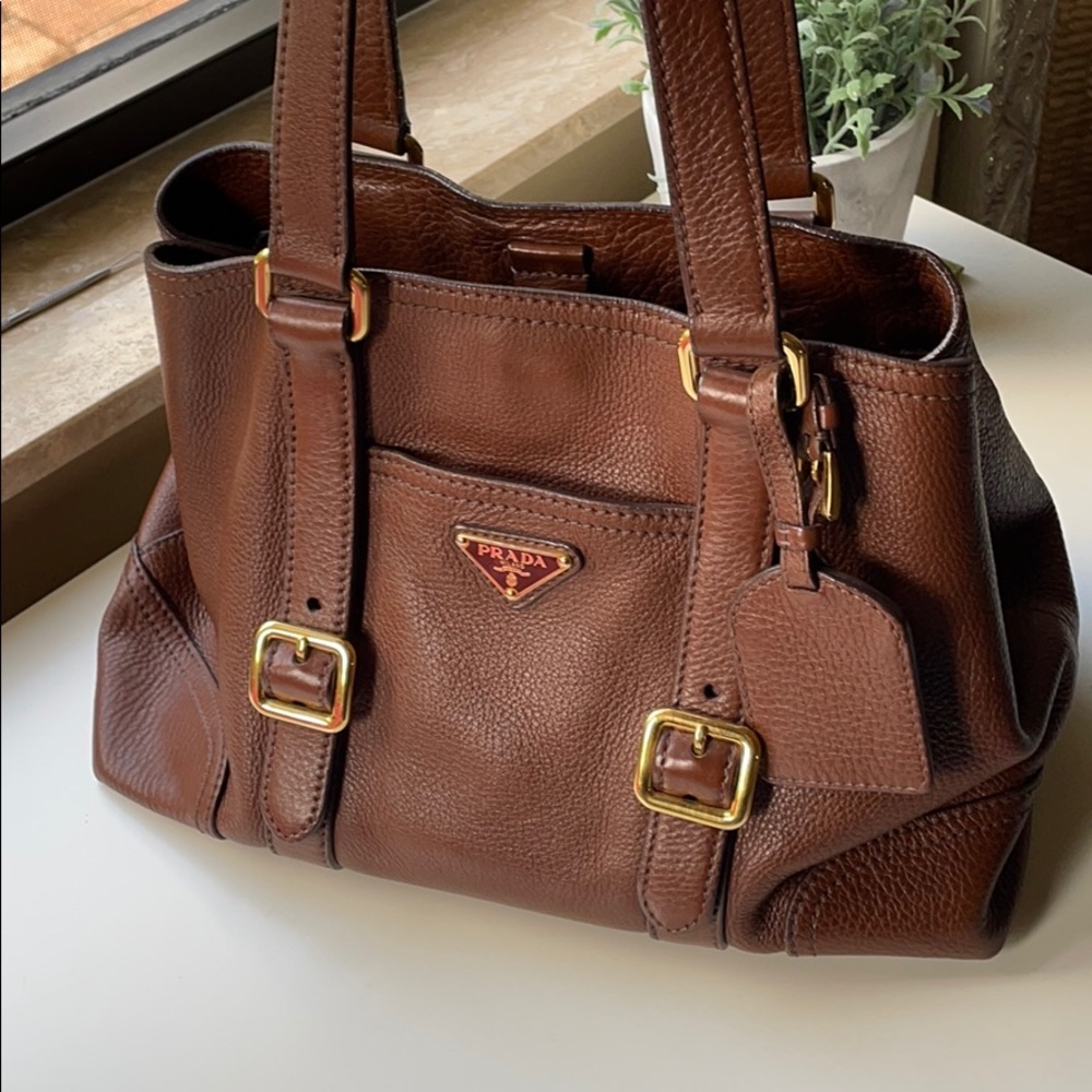 Prada classic brown leather handbag - Picture 12 of 16